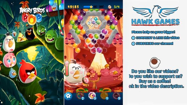 Angry Birds Stella POP Bubble Shooter Level 492 Hard - Walkthrough, No Boosters смотреть онлайн