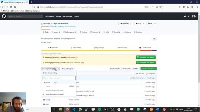 Working with git, branches and PR's смотреть онлайн