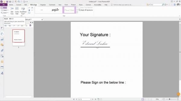 How to Add a Signature to a PDF Document in Foxit PhantomPDF