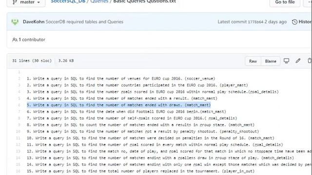 Soccer DB basic Queries from 1 - 13 смотреть онлайн