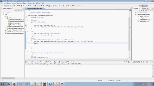 Handling alert in Selenium WebDriver 2 смотреть онлайн