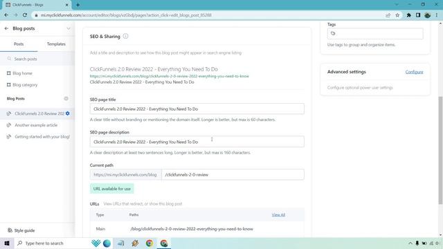 ClickFunnels 2.0 SEO Post Path (How To Edit Post URL) смотреть онлайн