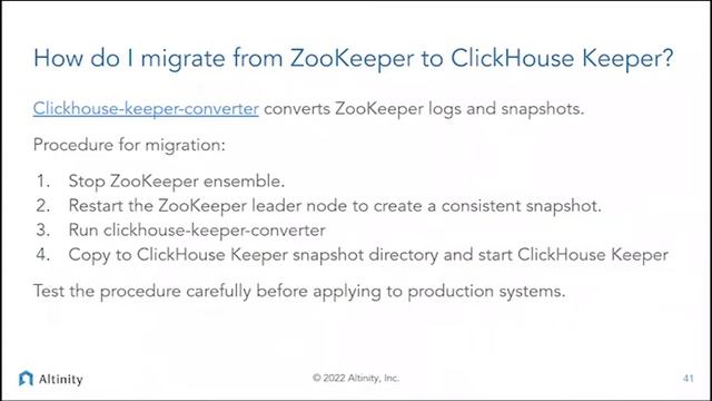 Altinity Pit Stop Series: Advantages of ClickHouse Keeper over Zookeeper | ClickHouse Tutorial смотреть онлайн
