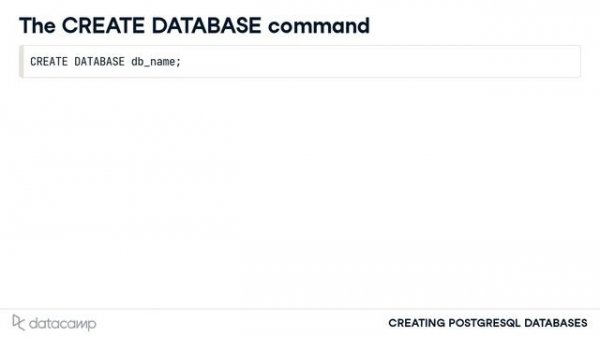 Creating a Database | PostgreSQL