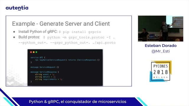 Python & gRPC, el conquistador de microservicios - Esteban Dorado PYCONES 2018 смотреть онлайн