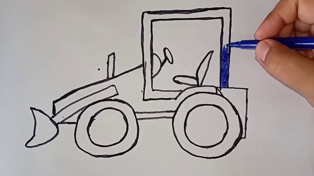 How to draw a tractor / Как нарисовать трактор ? смотреть онлайн