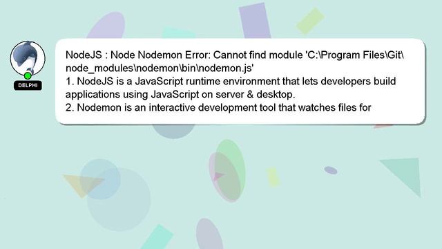 NodeJS : Node Nodemon Error: Cannot find module 'C:\Program Files\Git\node_modules\nodemon\bin\node смотреть онлайн