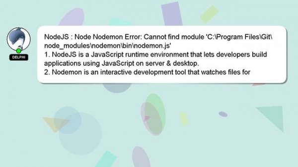 NodeJS : Node Nodemon Error: Cannot find module 'C:\Program Files\Git\node_modules\nodemon\bin\node