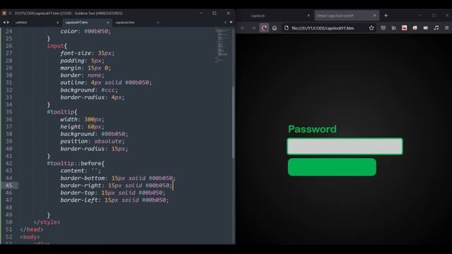Detect Caps Lock on / off in Password Field - Tooltip - HTML | CSS |JavaScript смотреть онлайн