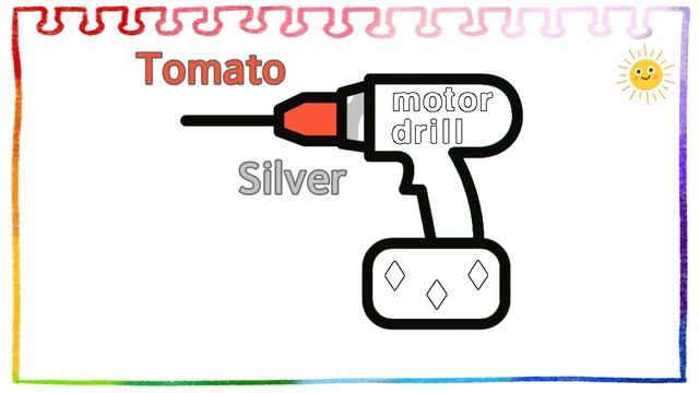How to draw a motor drill easy | Drawing for Kids | Coloring for Kids смотреть онлайн