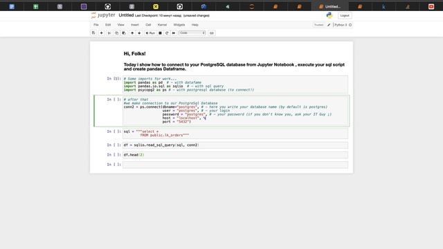 How to connect to PostgreSQL from Jupyter Notebook смотреть онлайн