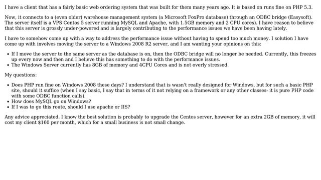 Running PHP/MySQL On Windows Server 2008