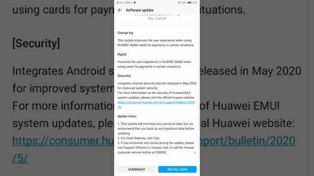 Software Update : Honor Note 10 (May 2020) смотреть онлайн