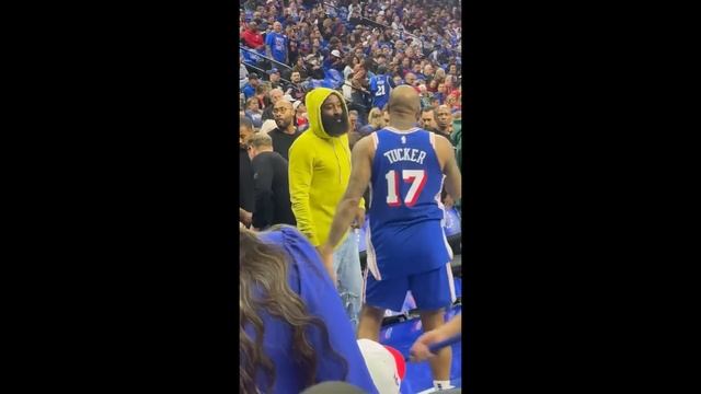 James Harden on 76ers bench for game vs Trail Blazers смотреть онлайн