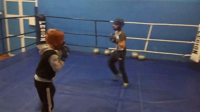 Дети боксируют. Первый вольный бой в парах. смотреть онлайн