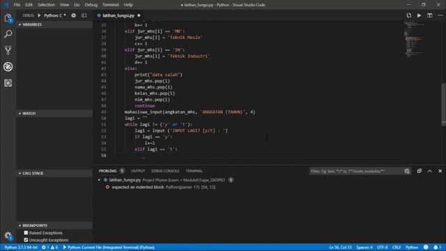 Penerapan Python #4 - Input Data Mahasiswa (dictionary,loop,fungsi) смотреть онлайн