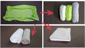 Сложить простыню на резинке легко! РАЗНЫЕ СПОСОБЫ складывания натяжных простынь КОМПАКТНО!