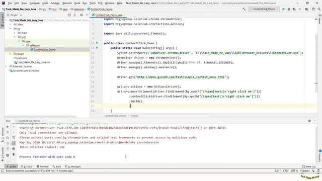 Java | Selenium | Context Click смотреть онлайн