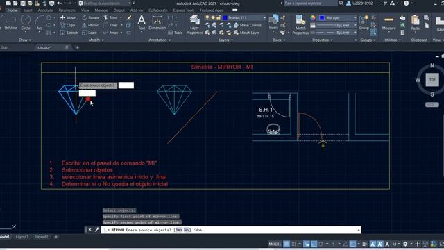 24. Como dibujar el simétrico de una figura en AutoCAD - Comando MIRROR смотреть онлайн