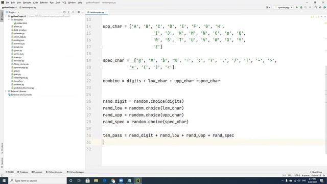 Random Password generator using Python | Python Projects (Strong Password generator) смотреть онлайн