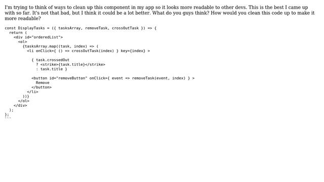 Babel code in React component to display tasks смотреть онлайн