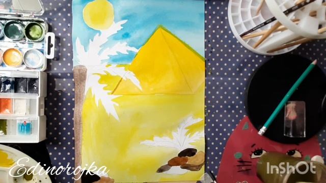 Как нарисовать пирамиду? Рисуем пирамиду вместе с детьми. Рисуем красками. Уроки рисования для дете смотреть онлайн