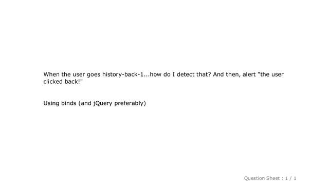 jQuery : How to detect if the user clicked the "back" button смотреть онлайн