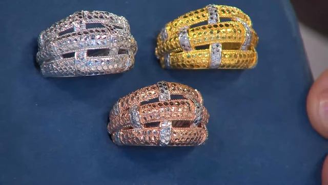 Silver Style Basket Weave Diamond Cut Sterling Domed Ring with Alberti Popaj смотреть онлайн