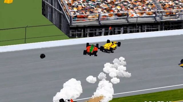 IndyCar Racing 2 AI like to crash (upscaled and interpolated) смотреть онлайн
