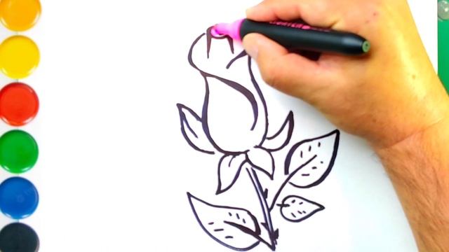draw a rose and color.Нарисовать розу и красить смотреть онлайн