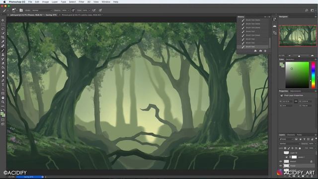 Painting A Jungle In Photoshop / Digital Painting Process / Jamaican Forest Concept Art 2021