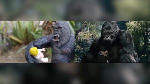 King Kong VS  V REX Comparative toy movie clip