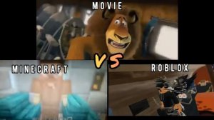 MADAGASCAR 2 ESCAPE AFRICA Plane Crash. Movie VS Minecraft VS Roblox