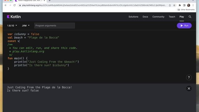Utiliser le compilateur Kotlin en ligne, pour faire le point à la plage смотреть онлайн