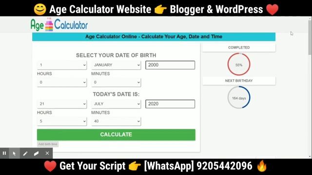 Age Calculator Website Script For Blogger And WordPress | Age Calculator | Birthday Calculator Them смотреть онлайн