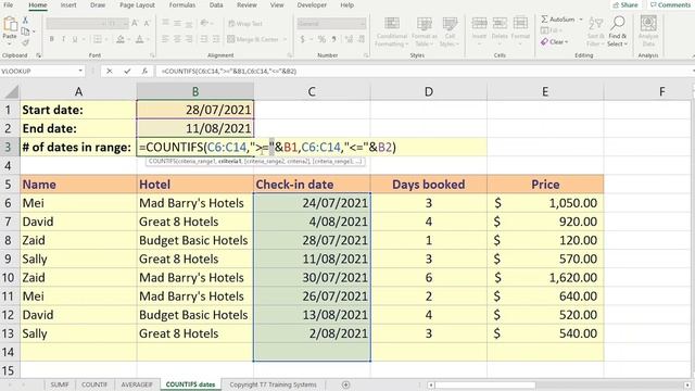 How to Count Number of Dates Listed Between Two Dates in Excel - COUNTIFS dates within date range смотреть онлайн