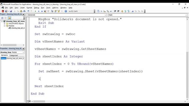 Solidworks VBA Macro – Loop All Sheets & Views in Drawing смотреть онлайн