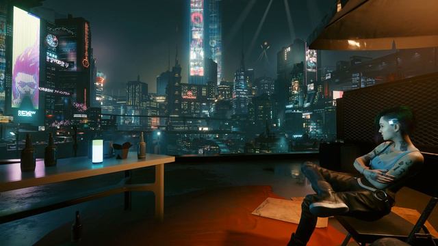 Chilling on a Rooftop with Judy I Cyberpunk 2077 I Live Wallpaper I 4K смотреть онлайн