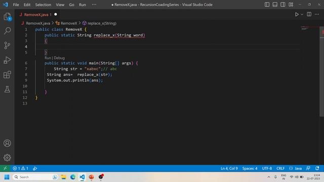 Remove 'x' In Given String using recursion using java | java with dsa смотреть онлайн