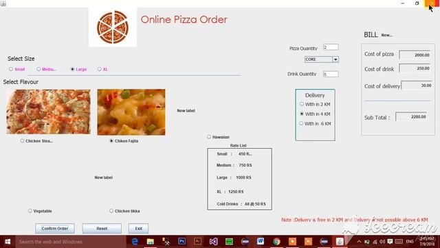 Online Pizza Delivery GUI Java Program | Java Eclipse смотреть онлайн