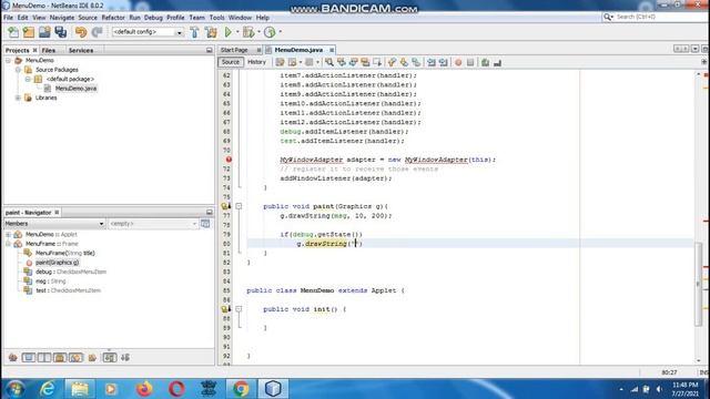 Java the complete Reference Ninth Edition (Chapter 26) Example (17) Menu Bars and Menus смотреть онлайн