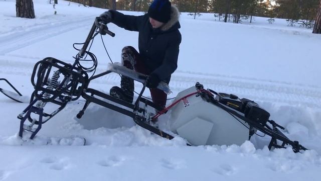 Обзор модулей. Тест по глубокому снегу. Какой модуль лучше от XTREME-MOTORS/ Мотобуксировщик Полюс- смотреть онлайн