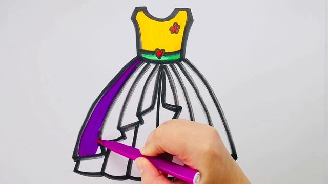 How to Draw Princess Dresses |How to Draw Barbie Dress |Coloring Page For Kids смотреть онлайн