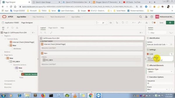 Process Call From Dynamic Action In Oracle Apex