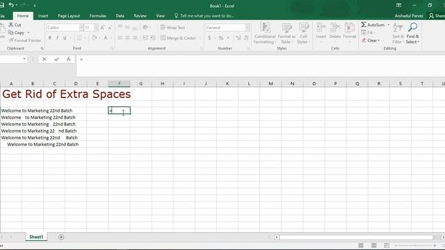 Removing Unwanted Spaces In Excel 2016 смотреть онлайн