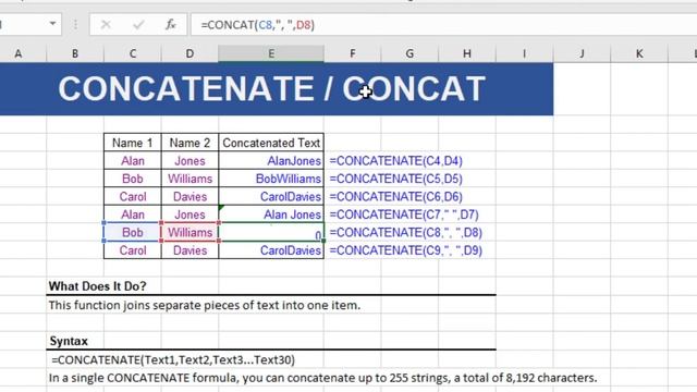 CONCATENATE EXCEL | Concatenate function In Excel | Concat in excel 2019 | Coding Umpire. смотреть онлайн