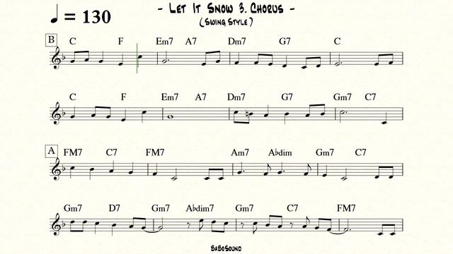 Let It Snow Melody With Metronome (Swing Style) смотреть онлайн