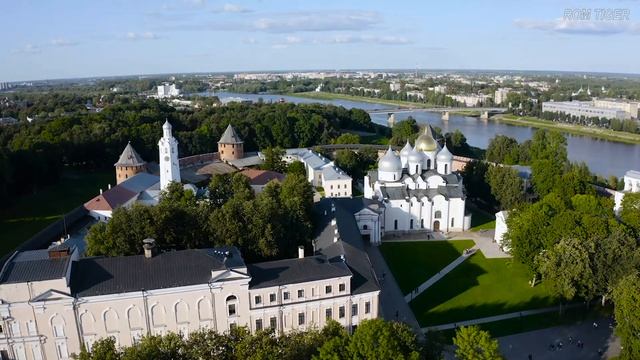 Город Великий Новгород с высоты птичьего полёта. Видео клип про Великий Новгород / Veliky Novgorod смотреть онлайн
