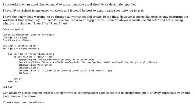 excel vba: to export multiple excel sheet into its designated jpg file смотреть онлайн