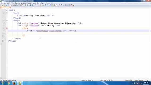 String Function In PHP String stripslashes (stripslashes) in Tamil смотреть онлайн